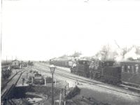 Foto: Ringsted Museum og Arkiv.
Damplokomotiv på vej ind på Ringsted station, ca. 1920